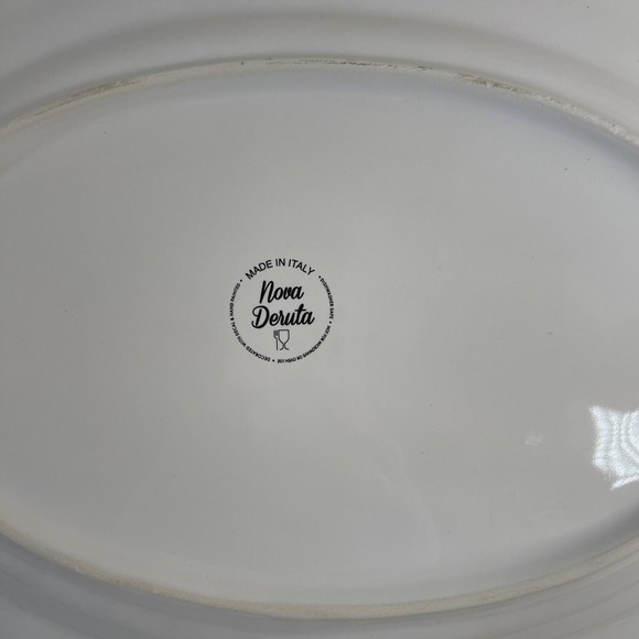 NOVA DERUTA OVAL PLATES MADE IN ITALY 13.25" X 9.5" HAND PAINTED BRAND NEW - Picture 3 of 3